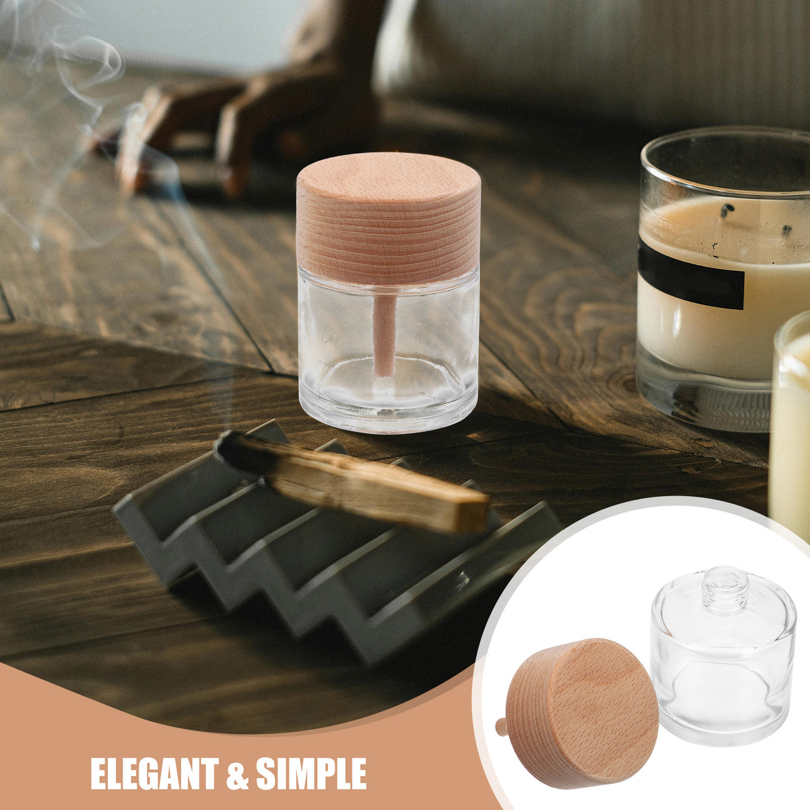 Home Fragrance Units - Butelka do aromaterapii 60ml z drewnianą
