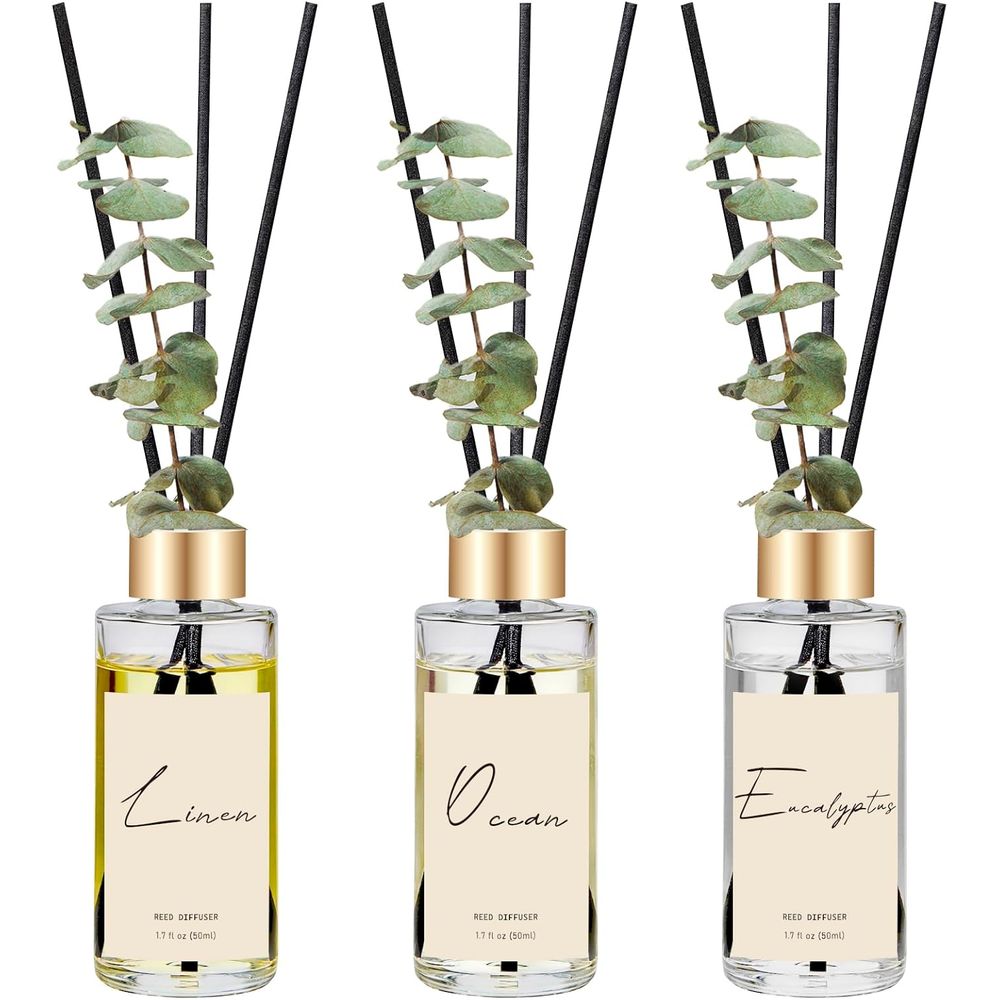 Home Fragrance Linen - Zestaw 3 dyfuzorów zapachowych z olejkami