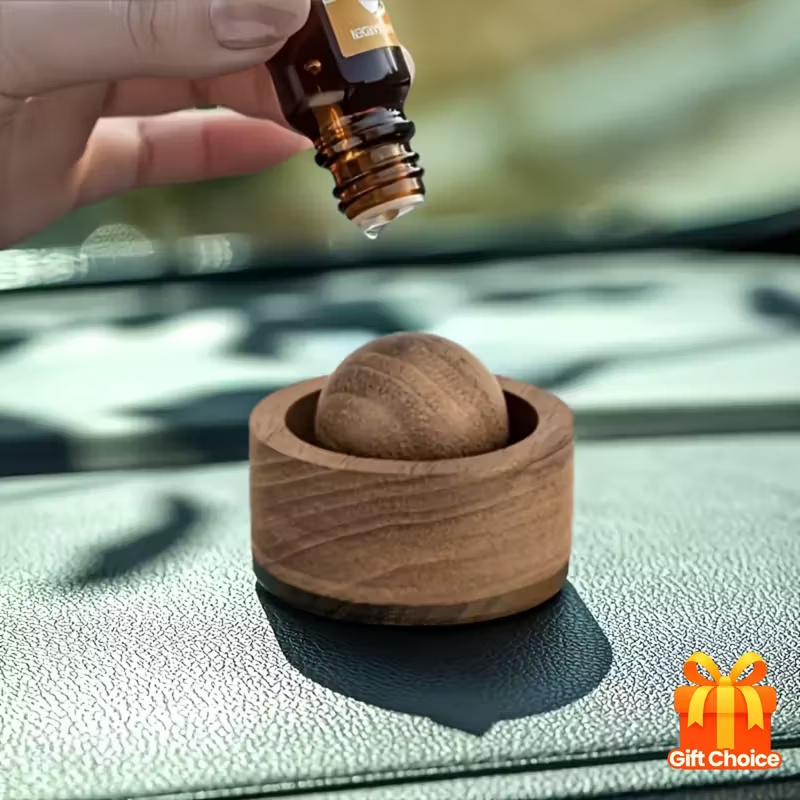 Home Fragrance Products - Obrotowy drewniany dyfuzor zapachowy do samochodu