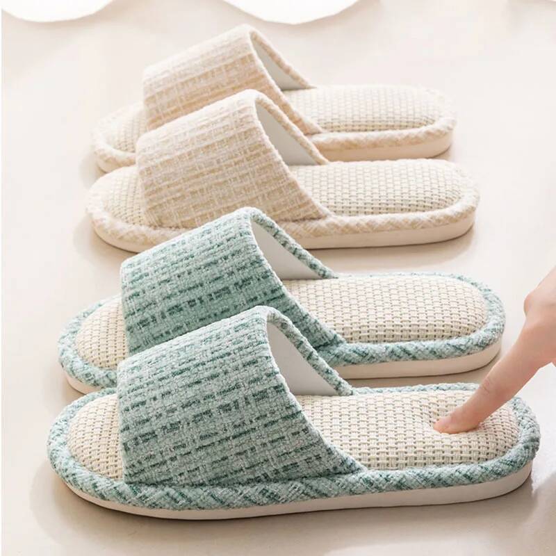 Home Fragrance Linen - Damskie Kapcie Letnie Nowe Japońskie Lniane