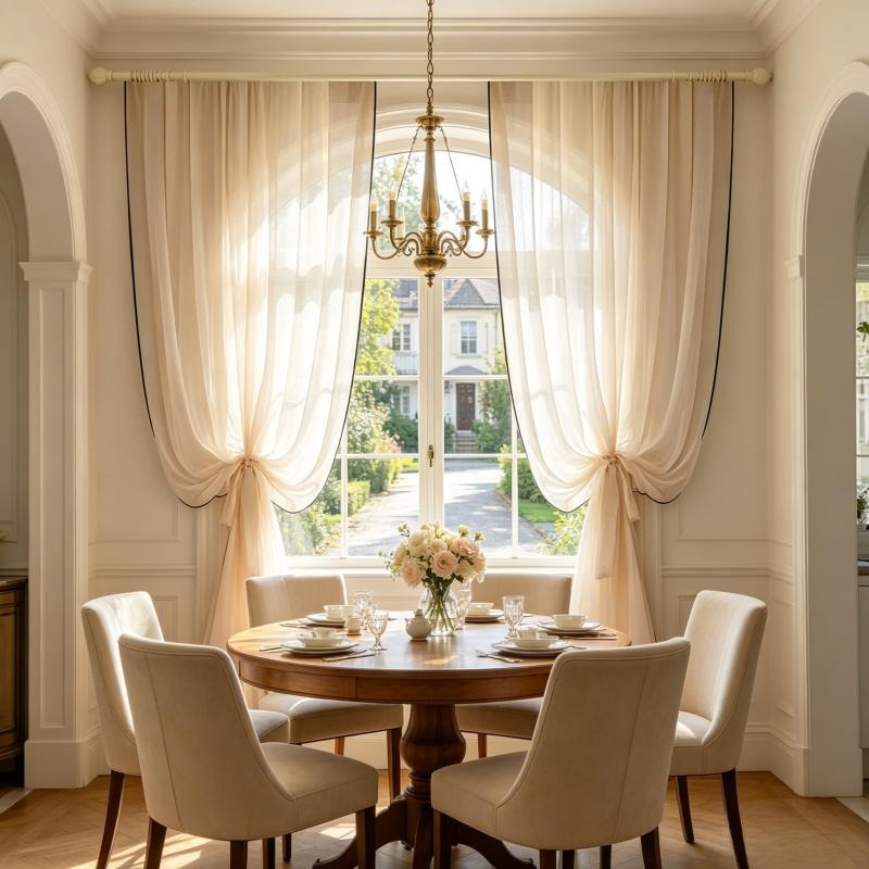 Home Fragrance Linen - Czarne lniane firanki z gazy z
